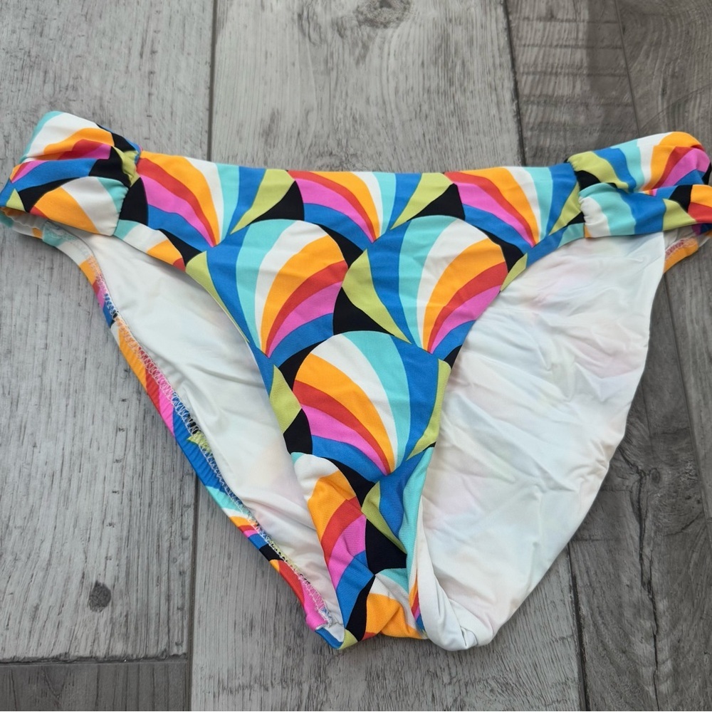 Sunshine 79 Womens SideShirred Hipster Bikini Swimsuit Bottom Multicolor Size 4